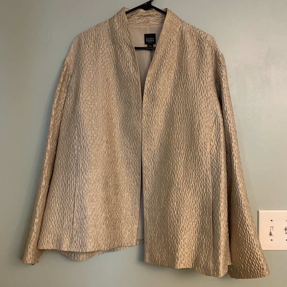 Eileen Fisher Metallic Gold Jacket Size 2X!!